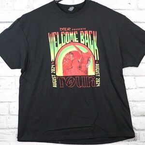 DTLR Unisex 2XL 2024 Black Welcome Back Tour T-Shirt. Front and Back Graphic Tee